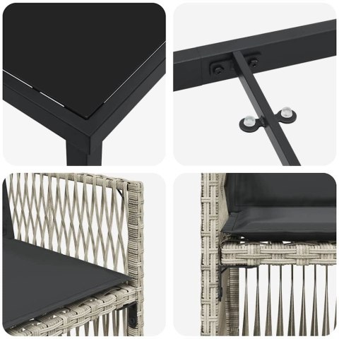 Zestaw do jadalni w ogrodzie 9 pcs Jasnoszary