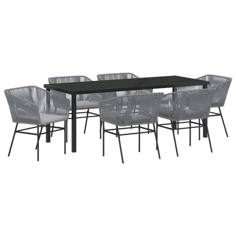 Zestaw do jadalni w ogrodzie z poduszką 7 pcs Szary