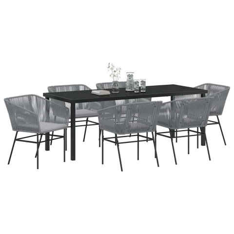 Zestaw do jadalni w ogrodzie z poduszką 7 pcs Szary