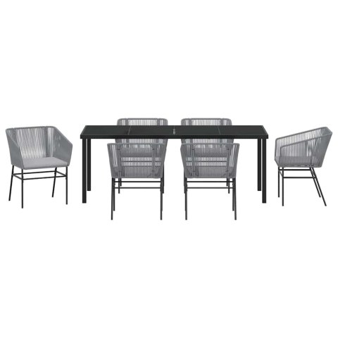 Zestaw do jadalni w ogrodzie z poduszką 7 pcs Szary