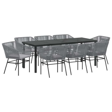 Zestaw do jadalni w ogrodzie z poduszką 9 pcs Szary