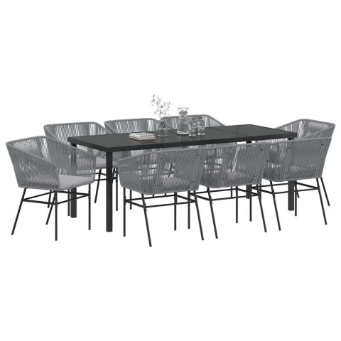 Zestaw do jadalni w ogrodzie z poduszką 9 pcs Szary