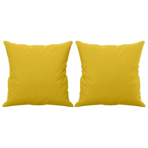3-osobowa sofa z poduszkami, żółta, 180 cm, aksamit