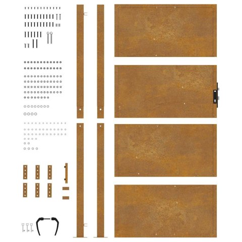 Furtka ogrodowa, 100x200 cm, stal kortenowska
