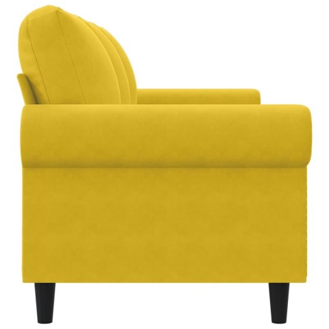 Sofa 3-osobowa, żółty, 180 cm, tapicerowana aksamitem