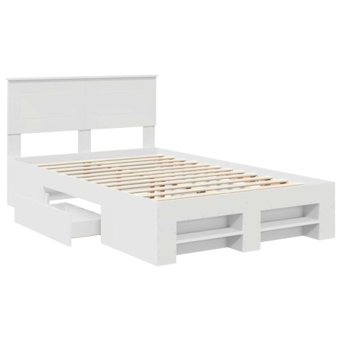 Ramka łóżka Biały 137 x 203 cm Materiał drewnopochodny