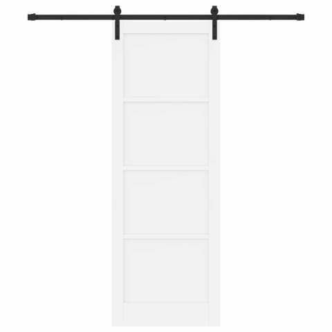 Drzwi przesuwne Biały 83 x 232 cm Lite drewno sosnowe