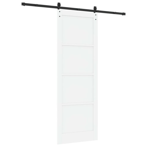 Drzwi przesuwne Biały 83 x 232 cm Lite drewno sosnowe