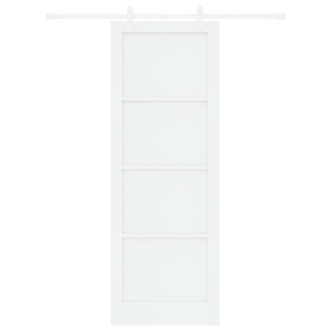 Drzwi przesuwne Biały 83 x 232 cm Lite drewno sosnowe
