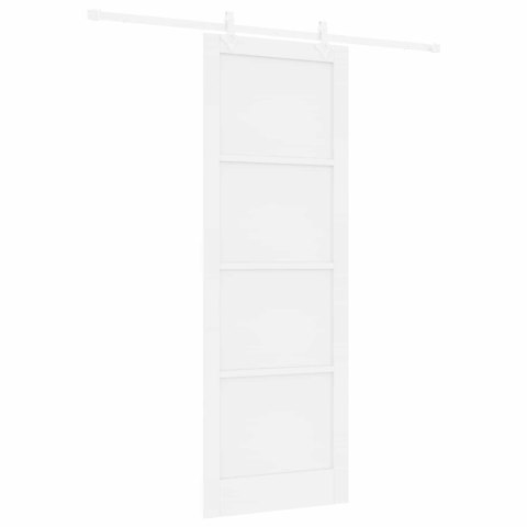 Drzwi przesuwne Biały 83 x 232 cm Lite drewno sosnowe