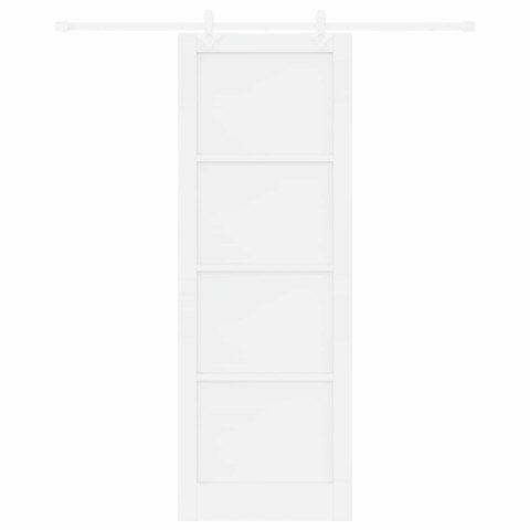 Drzwi przesuwne Biały 83 x 232 cm Lite drewno sosnowe