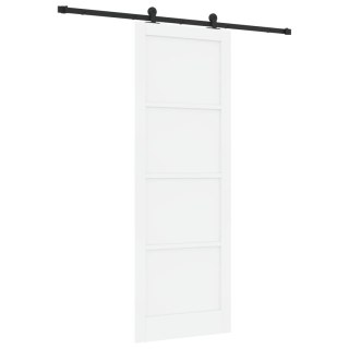 Drzwi przesuwne biały i czarny 83 x 232 cm Lite drewno sosnowe