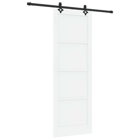 Drzwi przesuwne biały i czarny 83 x 232 cm Lite drewno sosnowe