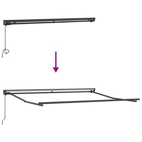 Rama markizy Z regulacją Antracyt 3,5 x 2,5 m Stal