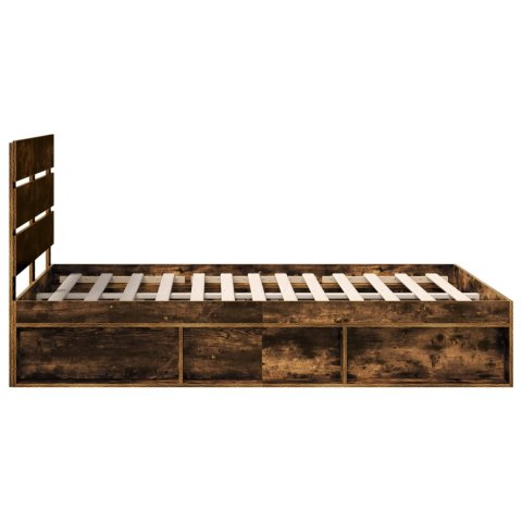 Ramka łóżka Dąb wędzony 160 x 200 cm Lite drewno sosnowe