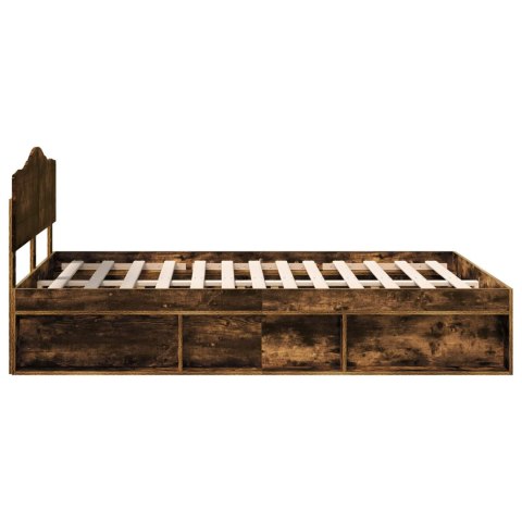 Ramka łóżka Dąb wędzony 160 x 200 cm Lite drewno sosnowe