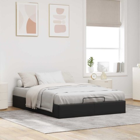 Łóżko otomanowe Czarny 153 x 203 cm Welur