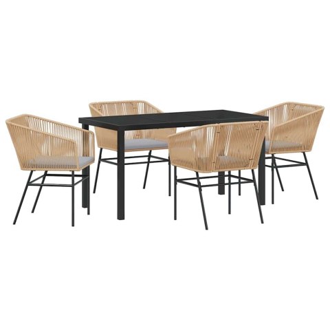 Zestaw do jadalni w ogrodzie z poduszką 5 pcs Brązowy