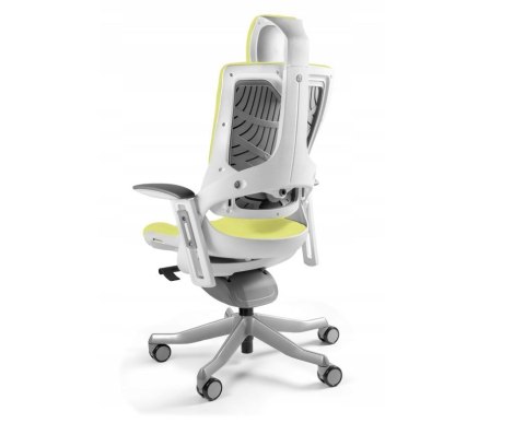 Fotel biurowy Wau 2 BL410 tkanina mustard/biały