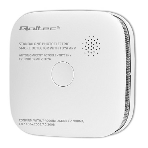 QOLTEC CZUJNIK DYMU Z BATERIĄ | TUYA | WI-FI | ALARM 85DB | LED