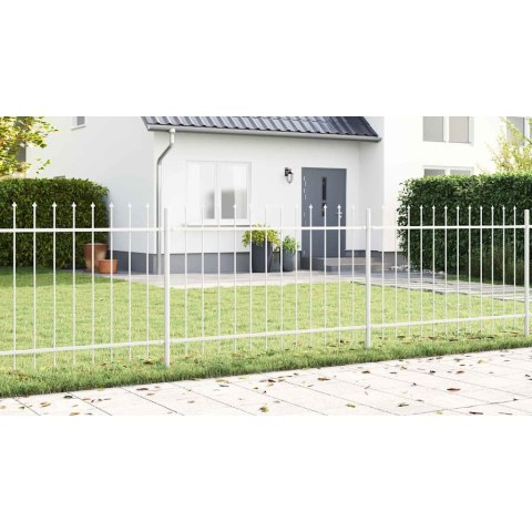 Biały Płot Ogrodowy z Szpicem 15,3 x 1 m ze Stali