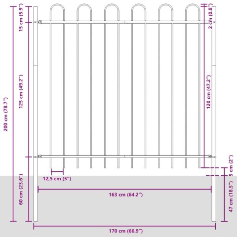 Ogrodzenie Ogrodowe 4 pcs Szary 6,8 x 1,2 m