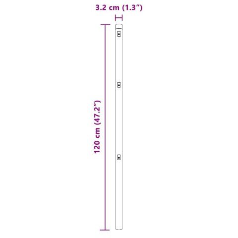 Słupek ogrodzeniowy. 52 pcs Zielony 3,2 x 3,2 x 120 cm