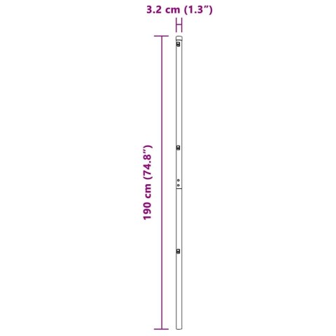 Słupek ogrodzeniowy. 52 pcs Zielony 3,2 x 3,2 x 190 cm Stal