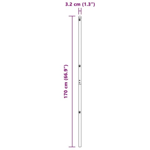 Słupek ogrodzeniowy. Inny 52 pcs Szary 3,2 x 3,2 x 170 cm Stal