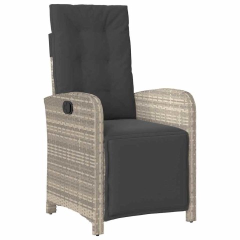 Zestaw do jadalni w ogrodzie 3 pcs Jasnoszary polirattan