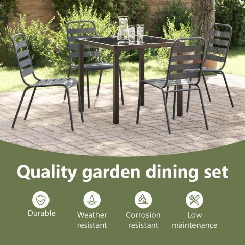 Zestaw do jadalni w ogrodzie 5 pcs Antracyt