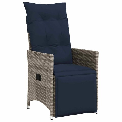 Zestaw stół i krzesła z poduszką 3 pcs Szary Rattan PE