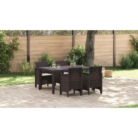 Zestaw do jadalni w ogrodzie 5 pcs Brązowy Rattan Polt