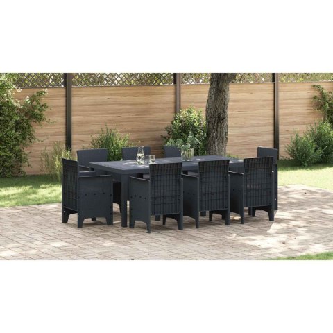 Zestaw do jadalni w ogrodzie 9 pcs Antracyt Rattan Polt