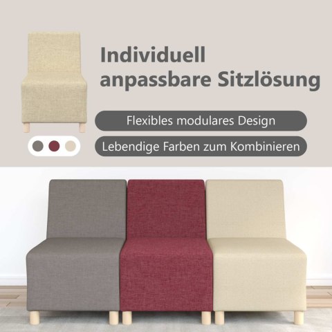 Modułowa sofa bez podłokietników 3 pcs Kremowy 55 x 74 x 82 cm