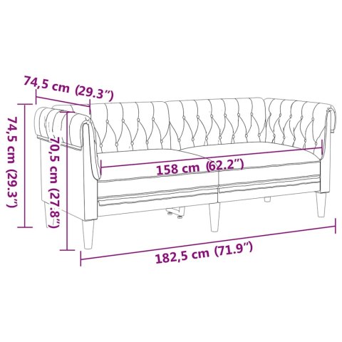 Sofa Jasnoszary 182,5 x 74,5 x 74,5 cm Poliester