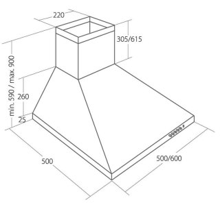 Okap kominowy AKPO WK-4 CLASSIC ECO 50 cm | LED | biały