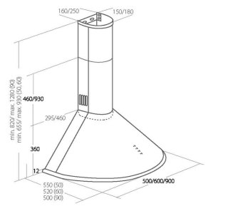 Okap kominowy AKPO WK-4 DANDYS 60 cm | LED | biały