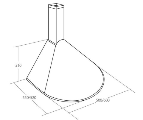 Okap kominowy AKPO WK-5 RONDO TURBO 50 cm | 320 m3/h | LED | biały