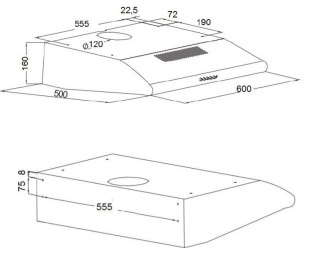 Okap podszafkowy AKPO WK-7 P 3060 60 cm | 400 m3/h | LED | czarny