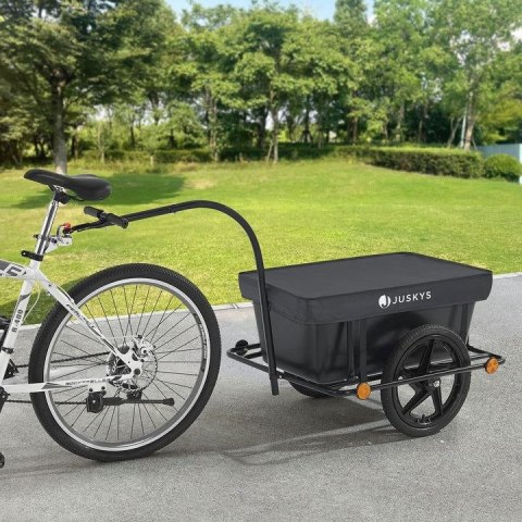 Wózek transportowy rowerowy 90 l, stalowy, plandeka, 80 kg