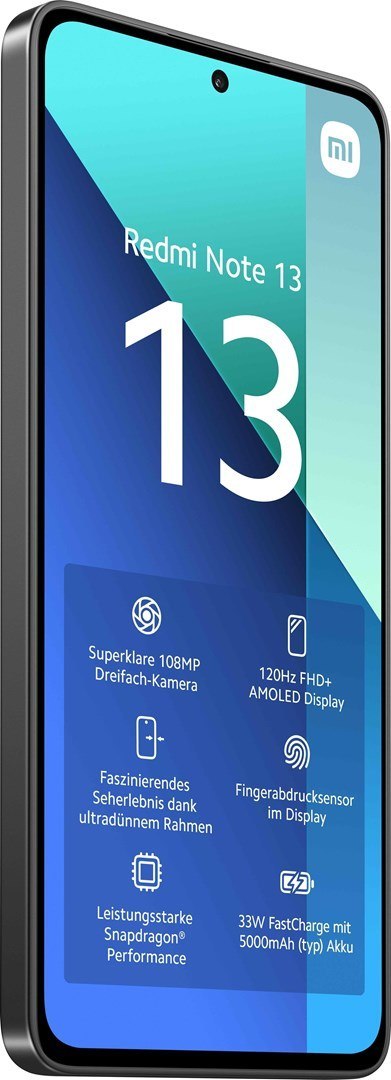 Smartfon Xiaomi Redmi Note 13 8/256GB Midnight Black brak NFC (OUTLET)
