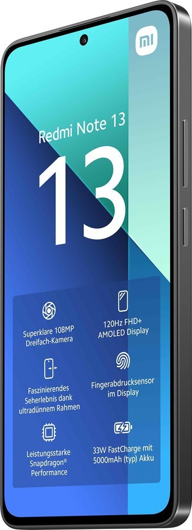 Smartfon Xiaomi Redmi Note 13 8/256GB Midnight Black brak NFC (OUTLET)