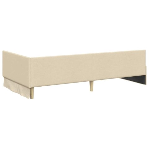 Rama Łóżka Narożnego z Materacem Inny 2 pcs Kremowy tkanina