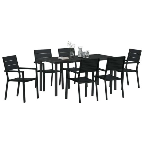 Zestaw do jadalni w ogrodzie 7 pcs Czarny