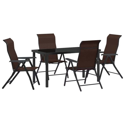 Zestaw do jadalni w ogrodzie 5 pcs Brązowy