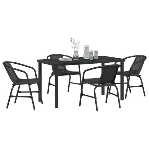 Zestaw do jadalni w ogrodzie 5 pcs Czarny