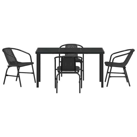 Zestaw do jadalni w ogrodzie 5 pcs Czarny