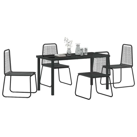 Zestaw do jadalni w ogrodzie 5 pcs Czarny