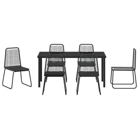 Zestaw do jadalni w ogrodzie 7 pcs Czarny